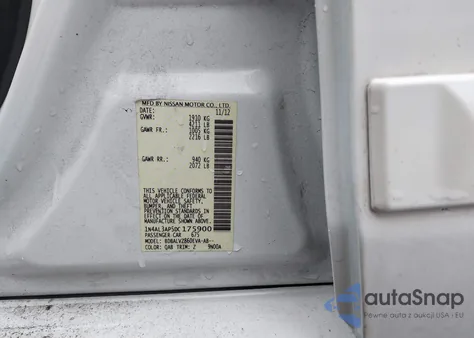 2013 Nissan Altima 2.5 Sl z USA, uszkodzony, nr VIN 1N4AL3AP5DC175900